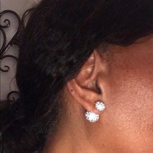 “Earmuff” Earrings (Silver/Clear)